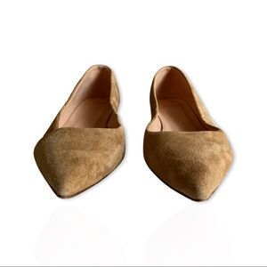 J. Crew Camel Suede pointy toe flat size 10